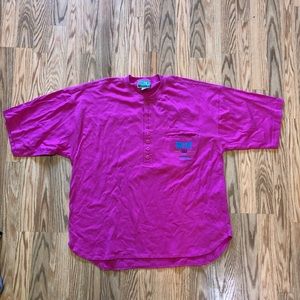 VINTAGE 80s retro bugle boy hot neon pink button up shirt island wear